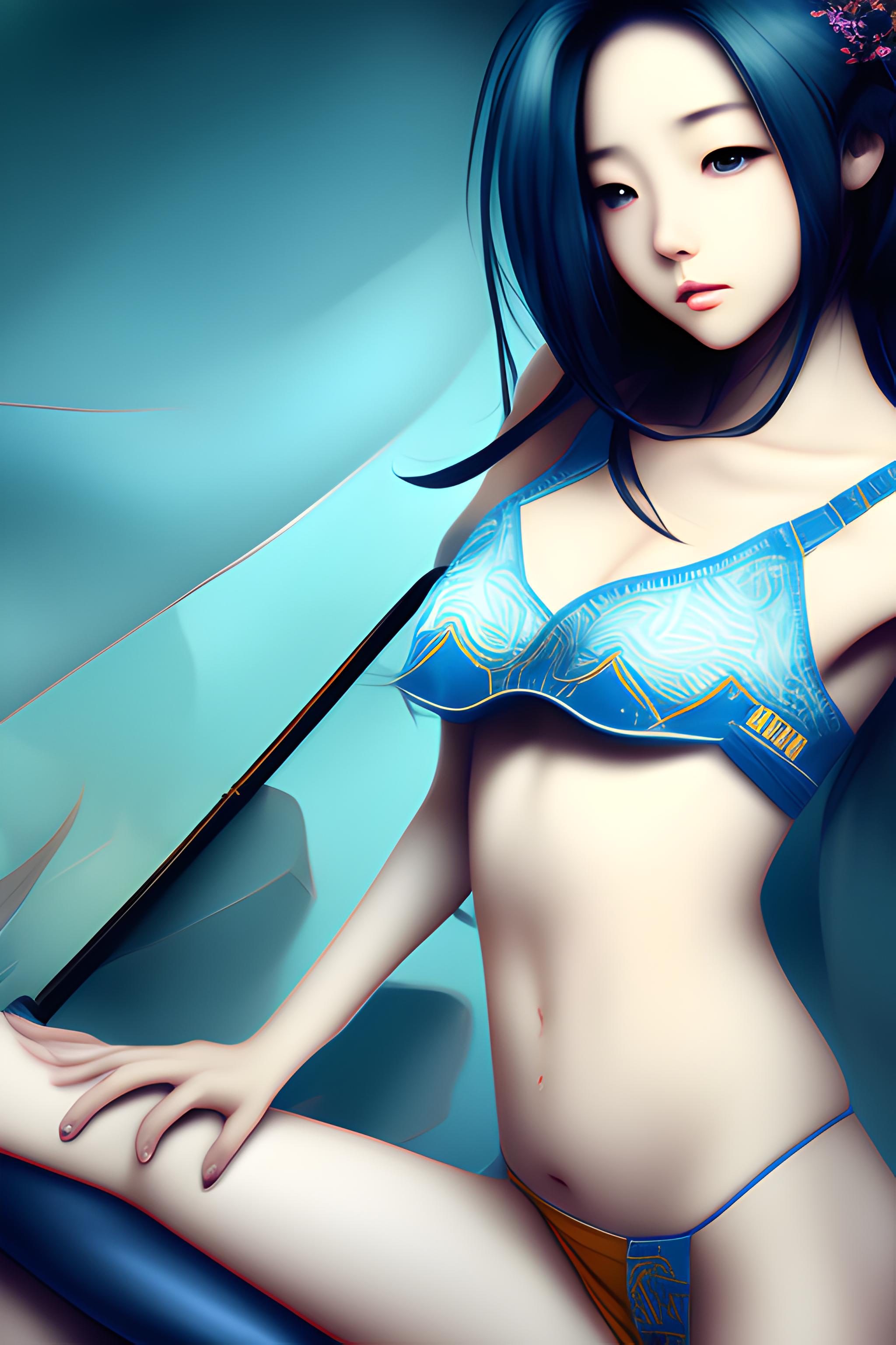 日本の女子高生　下着姿　少し大きいおっぱい